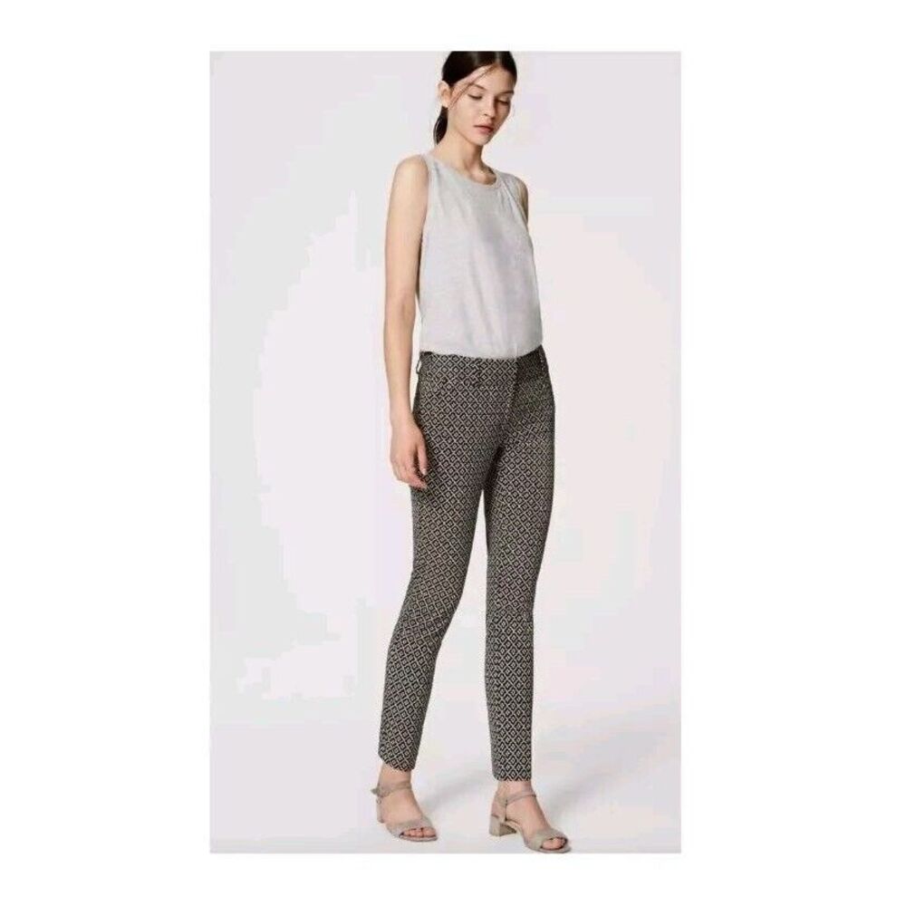 Ann Taylor LOFT Tiled Print Julie Skinny Pant Women's‎ Size 8 Petite